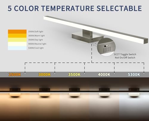 Brushed Nickel Bathroom Vanity Light Fixture Over Mirror