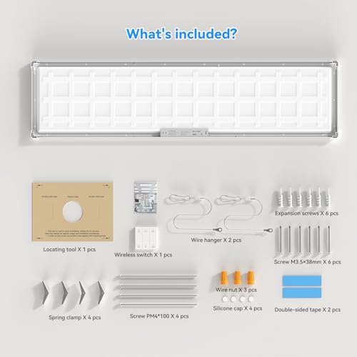 48PCS 1x4 LED Flat Panel Light Surface Mount with Wireless Switch (48 Count)