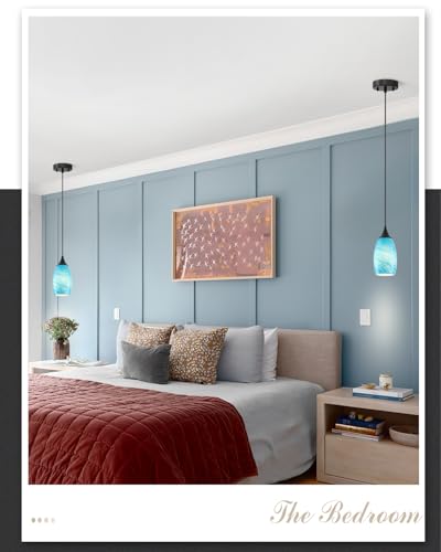 Vintage Art Lake Blue Stripe Pendant Lighting