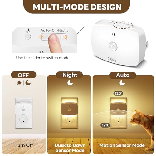 Plug in LED Backlit Night Light with Motion Sensor & Dusk to Dawn Sensor (2 Count)