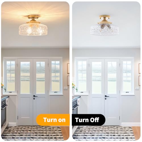 Gold Semi Flush Mount Ceiling Light