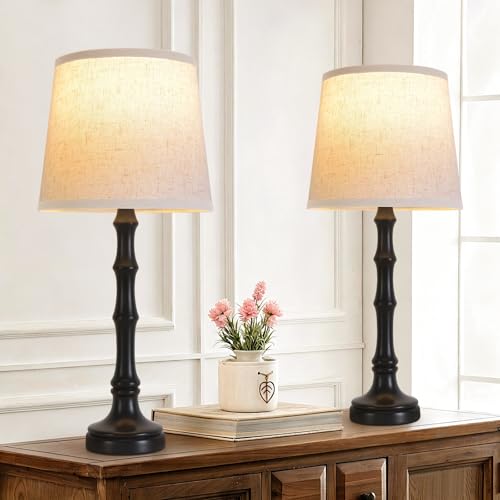 Lamps Set of 2 Modern Farmhouse Table Lamp Bedside Reading Lamps Living Room End Tables Set Lamps for Night Stands Bedroom Night Lamp (2 Count)