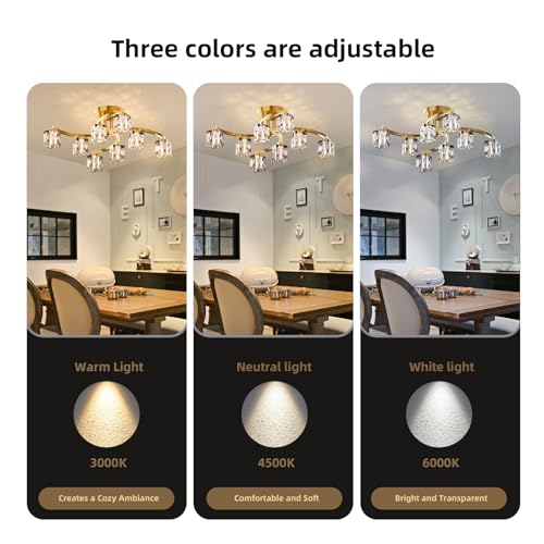 Semi Flush Mount Ceiling Light Fixture with 8