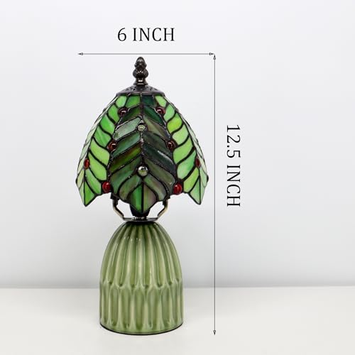 Tiffany Stained Glass Mushroom Table Lamp 12.5 Inch