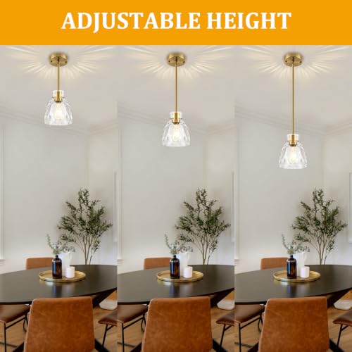 Modern Brushed Gold Pendant Lights Kitchen Island 1 Pack 5.9" Hanging Light