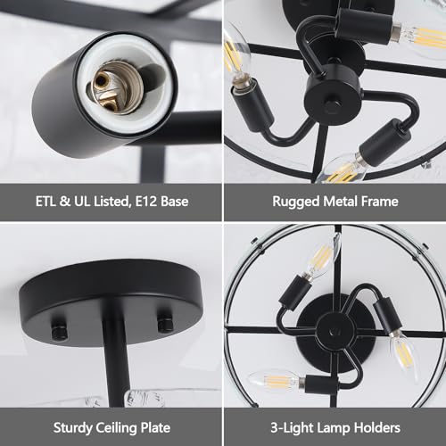 Black Semi Flush Mount Ceiling Light