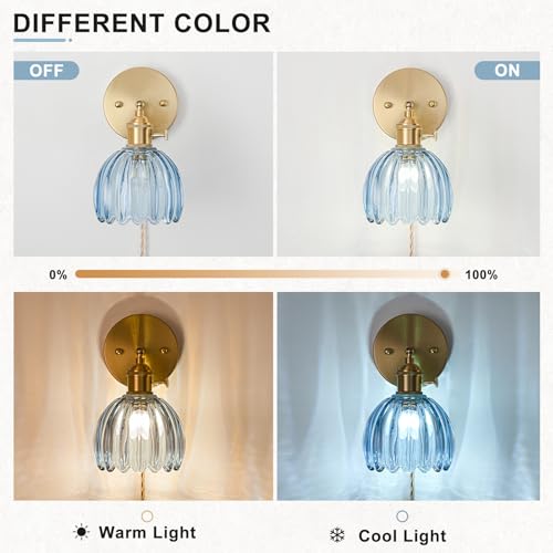 Plug in Wall Sconces Set of 2