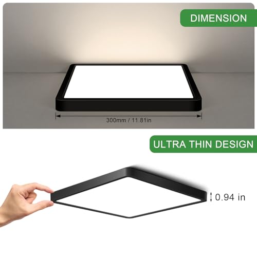 12Inch 24W Square LED Ceiling Light Fixtures Flush Mount