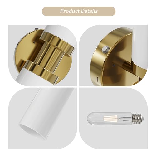 Gold Wireless Battery Operated Wall Sconce with Remote Control (2 Count)
