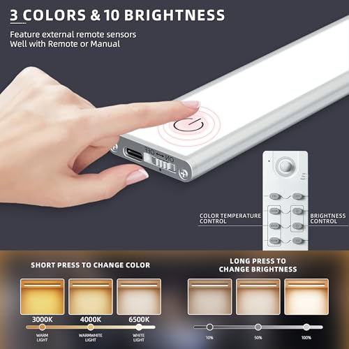 276 LED Under Cabinet Lights Wireless with Full Lighting