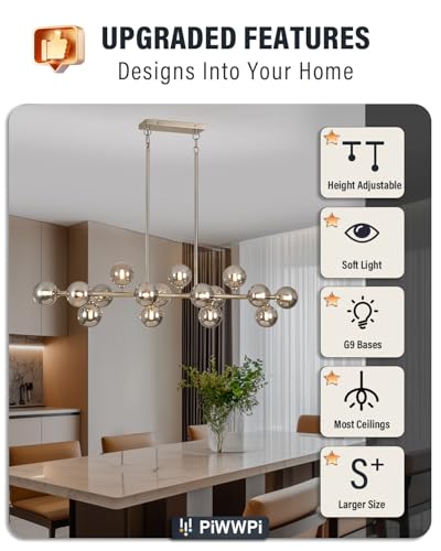 55" Long Chandeliers for Dining Room Kitchen Island