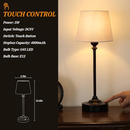 Cordless Table Lamp Rechargeable Bronze