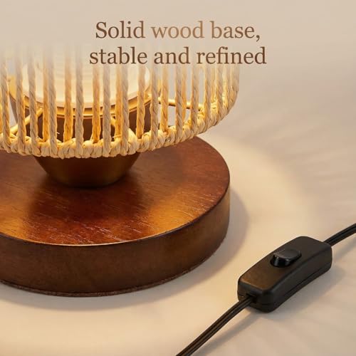 Small Rattan Table Lamp for Bedroom