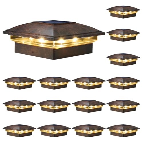 Brushed Copper Solar Post Cap Lights (16 Count)