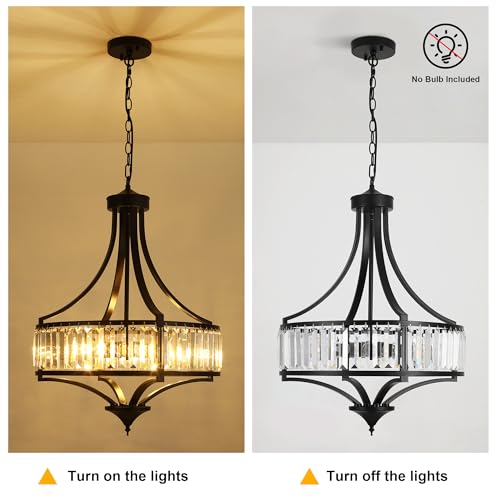 5 Light Black Crystal Chandelier for Dining Room