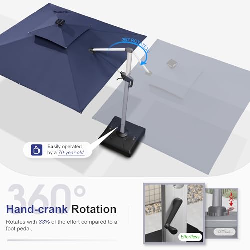 Patio Umbrella 9' X 12' Double Top Solar LED Light