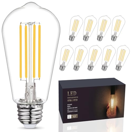 10 Pack Shatterproof LED Edison Light Bulb 60W Equivalent (10 Count)