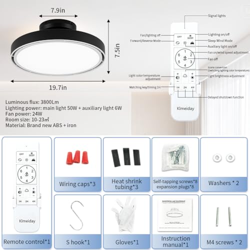 Bladeless Ceiling Fans with Lights and Remote