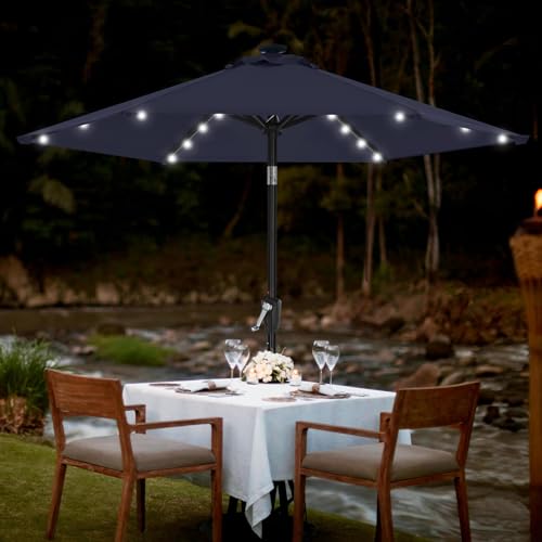 7.5ft Patio Umbrella with Solar Lights