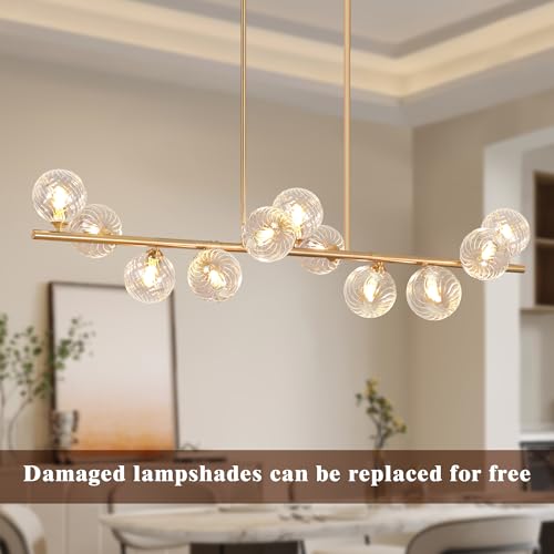 Dining Room Chandelier 51" Gold Sputnik Chandelier Linear Chandeliers for Dining Room