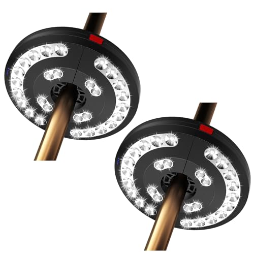 2pcs Rechargeable Patio Umbrella Lights Outdoor Decor for Garden (2 Count)