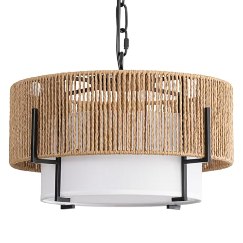 12.6" Rattan Pendant Light
