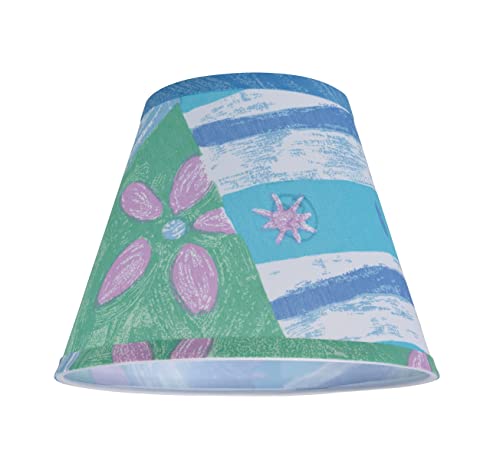 32172A Transitional Hardback Empire Shape Spider Construction Lamp Shade in Blue & Green with Beach Theme
