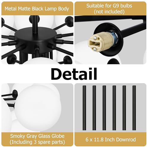 Modern Chandelier for Dining Room 23 Light Sputnik Entryway Pendant Light