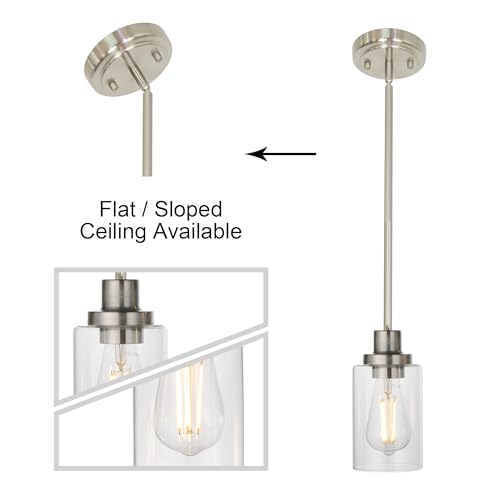 3 Pack Kitchen Island Pendant Lighting Brushed Nickel