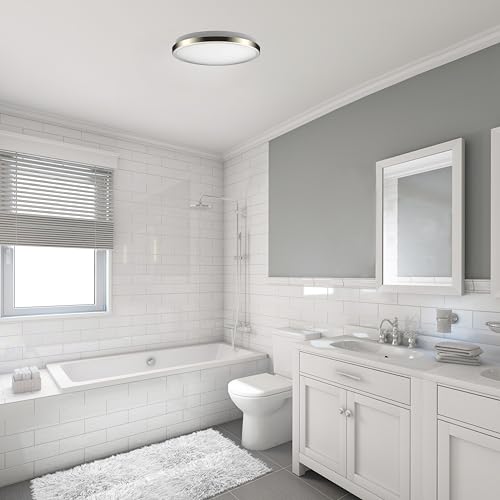 LED Ceiling Light Flush Mount 10 Inches Ceiling Light Fixture Dimmable for Bathroom