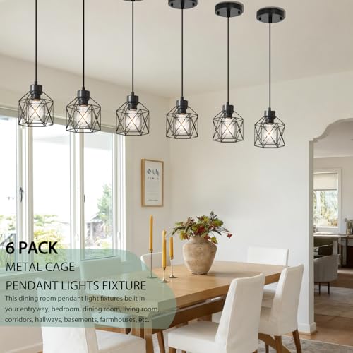 6 Pack Hanging Pendant Light Fixtures