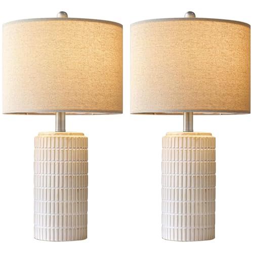 24" Modern Ceramic Table Lamps Set of 2 for Bedroom (2 Count)