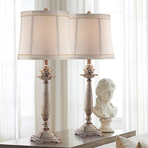 28" Tall Table Lamps Set of 2 Petite Artichoke Font Antique Traditional (2 Count)