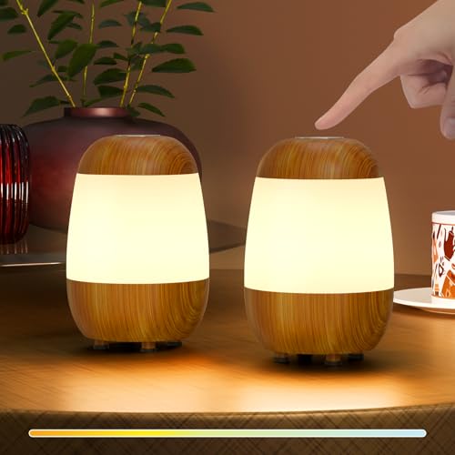 2 Pack Rechargeable Small Night Light Touch Dimmable Cordless Lamp