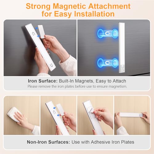 10.2inch Under Cabinet Lighting Rechargeable 2 Pack (2 Count)