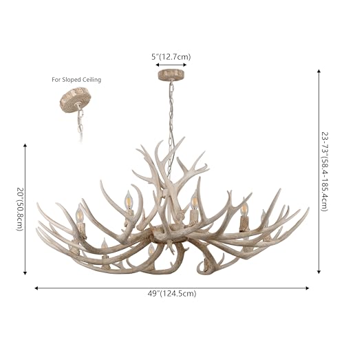 Eldora 10 Light Resin Antler Chandelier 49"
