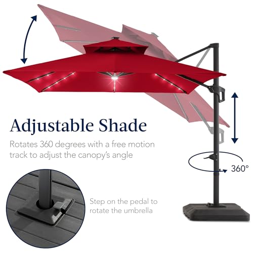 12x12ft LED Cantilever Patio Umbrella w