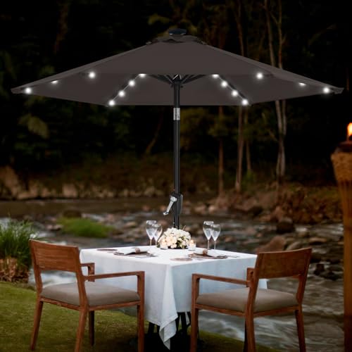 7.5ft Patio Umbrella with Solar Lights
