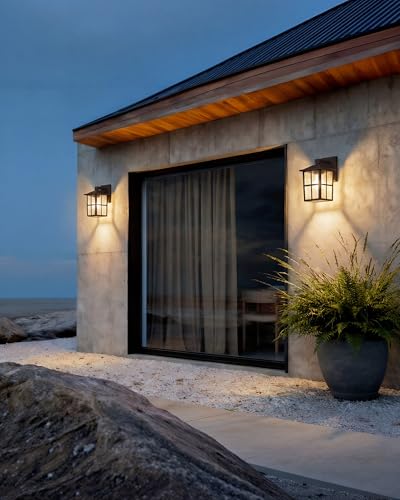 Brown Outdoor Waterproof Modern Patio Wall Light Fixtures Set of 2 (2 Count)