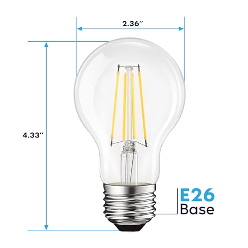 Vintage A19 LED Light Bulbs 60W Equivalent (6 Count)