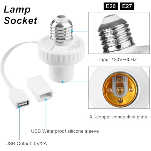 2 Pack Lamp Socket Power Adapter for Wyze Cam v3 (2 Count)