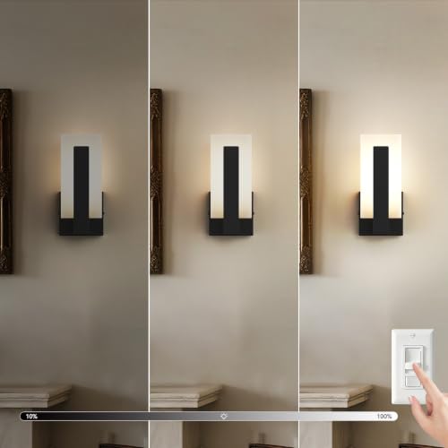 2 Pack Modern LED Wall Sconces (9.74inch 3000K- 6000K Dimmable)