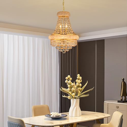 Gold Crystal Chandeliers for Dining Room