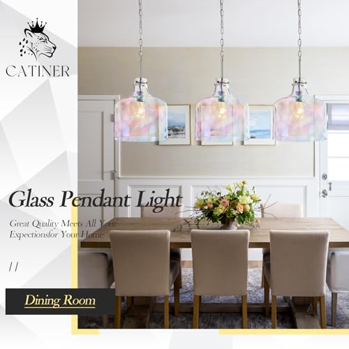 Colorful Hammered Glass Pendant Light