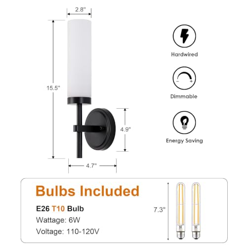 Black Bathroom Wall Sconces Set of 2 (2 Count)