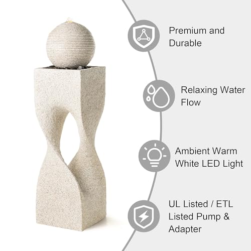 Outdoor Water Fountain with Lights