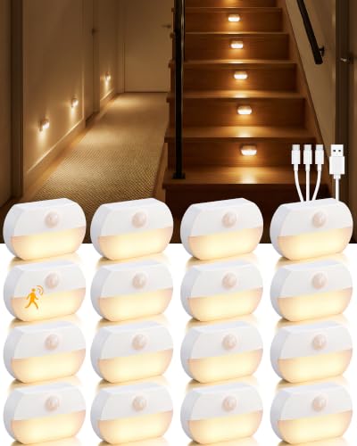 16 Pack Rechargeable Motion Sensor Night Lights (16 Count)