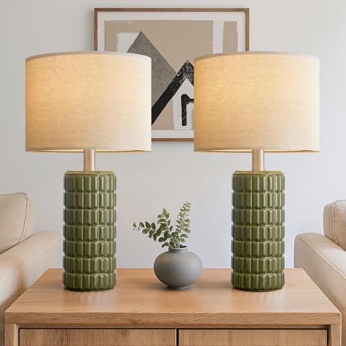 23" Modern Ceramic Table Lamps Set of 2 (2 Count)