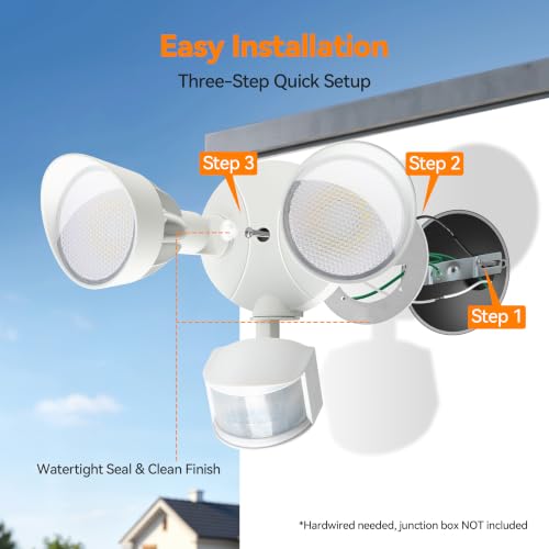 45W 5500LM PIR Motion Sensor Outdoor Lights