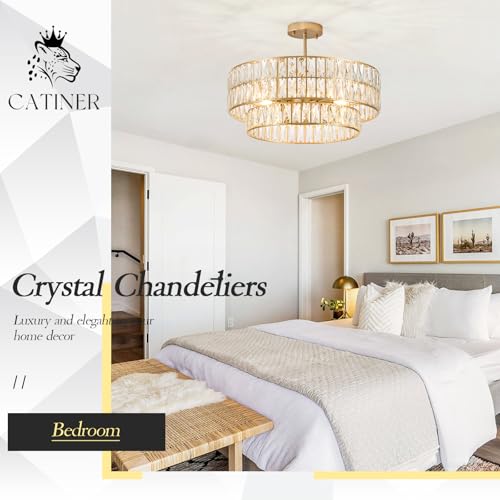 Gold Crystal Chandelier 24" 8